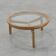 Table moderne en bois de cèdre et verre, Italie fin du 20e siècle