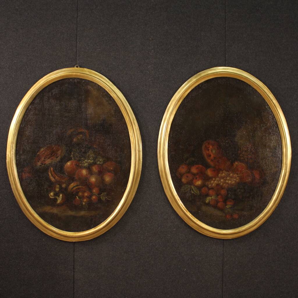 Painting still life oil on canvas from the 18th century