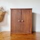 Vintage wooden medicine cabinet from the 1950s.