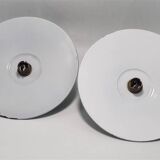 Pair of enamelled sheet metal wall lights