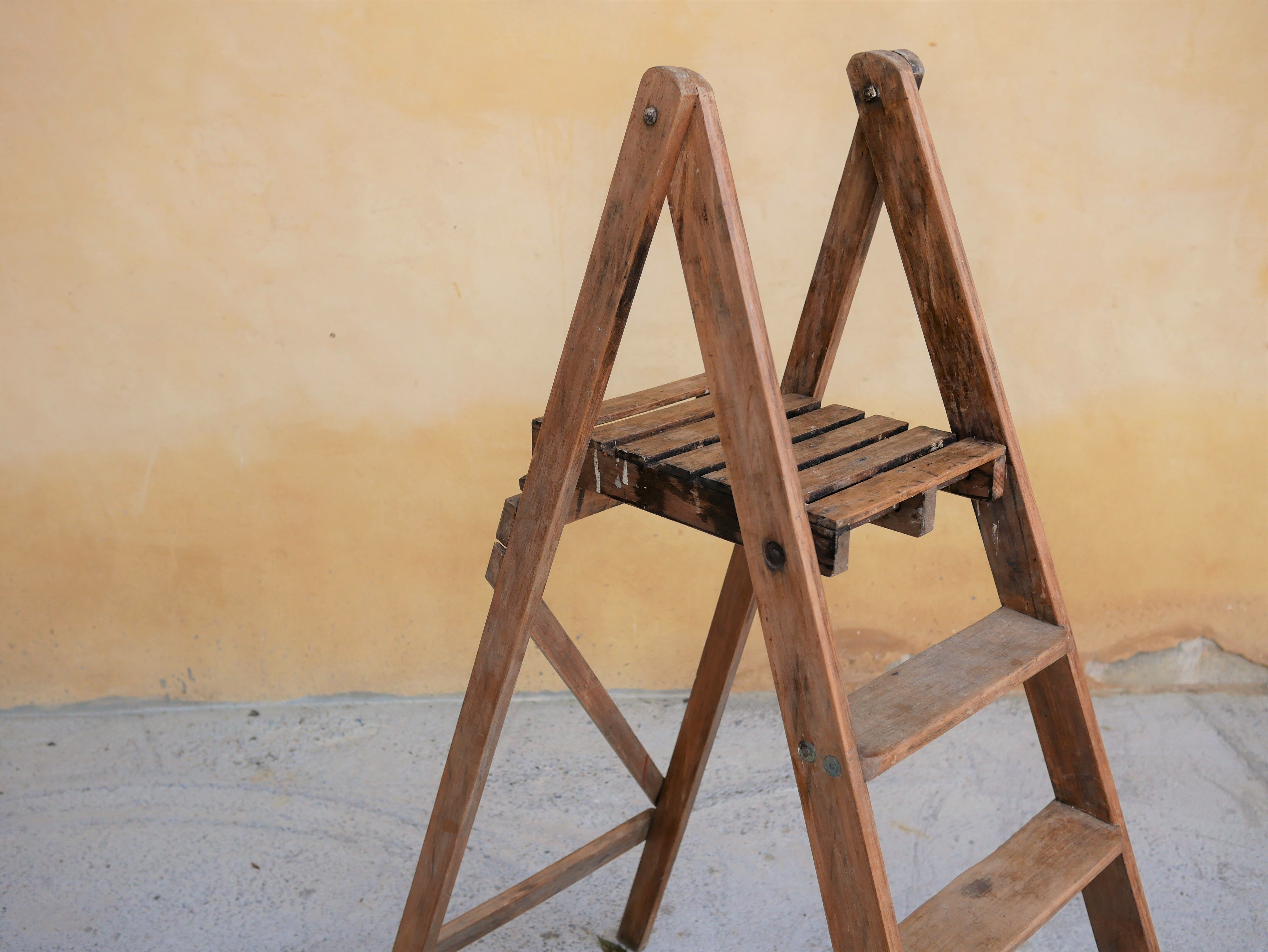 Vintage wooden stepladder