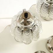 Two large, rare 1960s metal and glass table lamps by VEB Narva Leuchtenbau