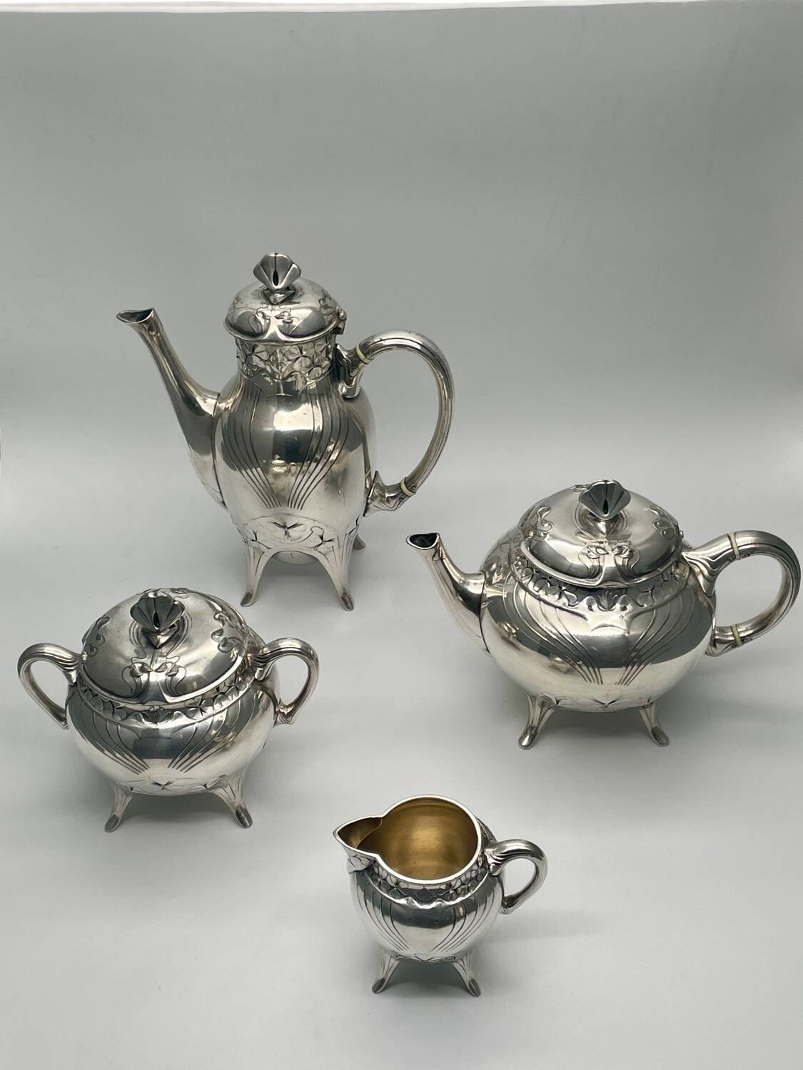 Gallia Christofle Tea/Coffee Service, Art Nouveau 1900
