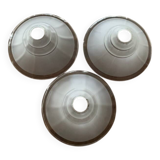 Three glass lampshades