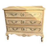 Raw oak chest of drawers in Louis XV style – 3 drawers