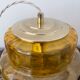 Vintage suspension lamp in electrified amber glass to nine