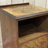 1930s English Burl Walnut Bedside Table