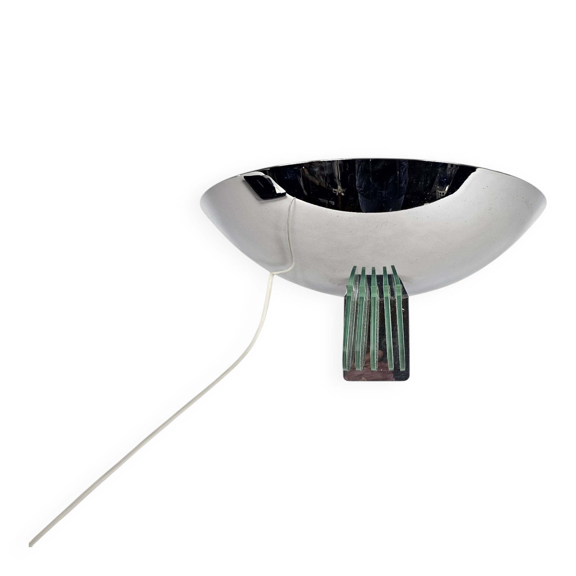 Wall lamp by 'Lumess Swiss' - Vintage - glass, chrome - Swiss design - 70s