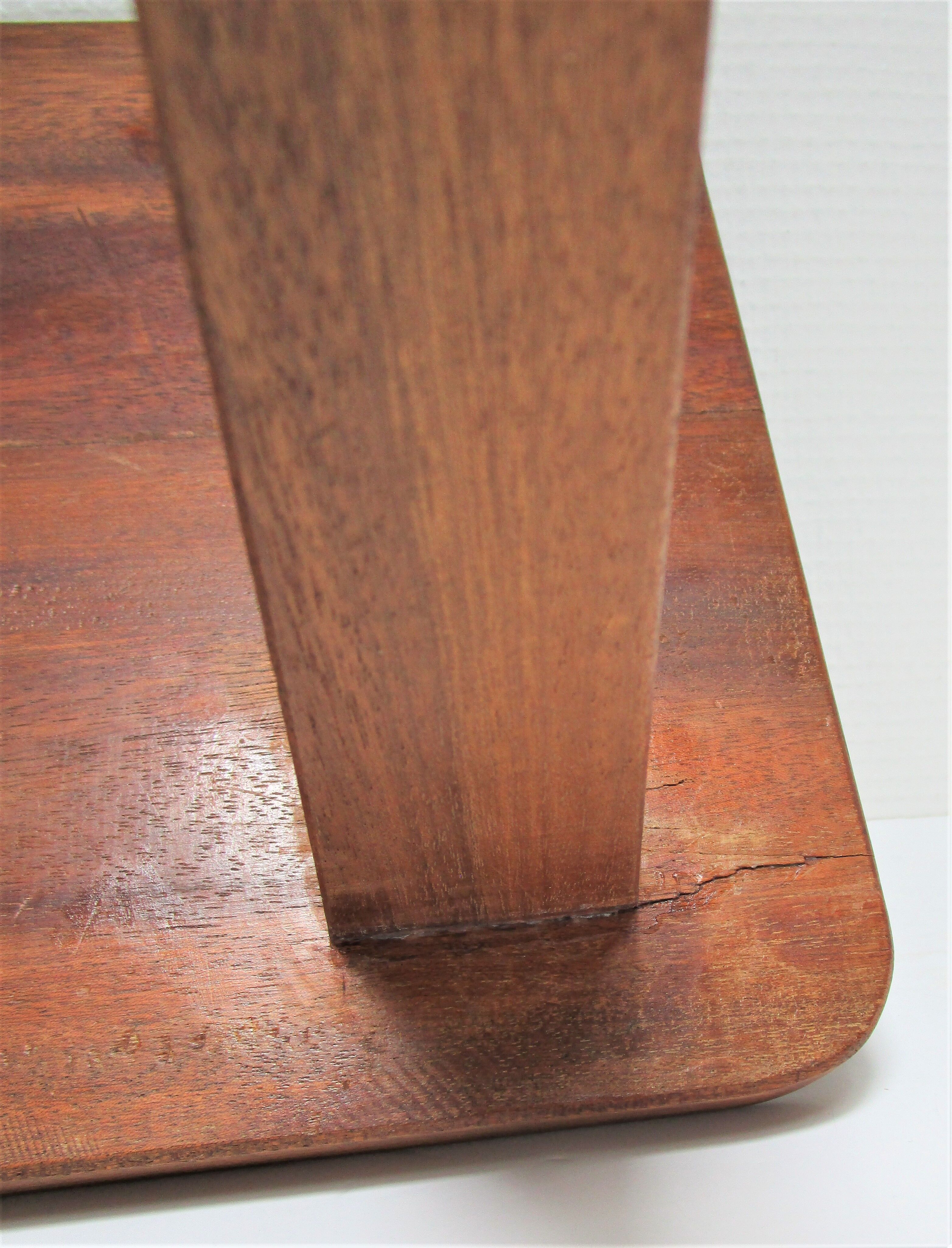 Tabouret bas bois massif années 50 / 60