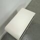 Witte tafel met afgeronde hoeken en glassen blade, tv meubel