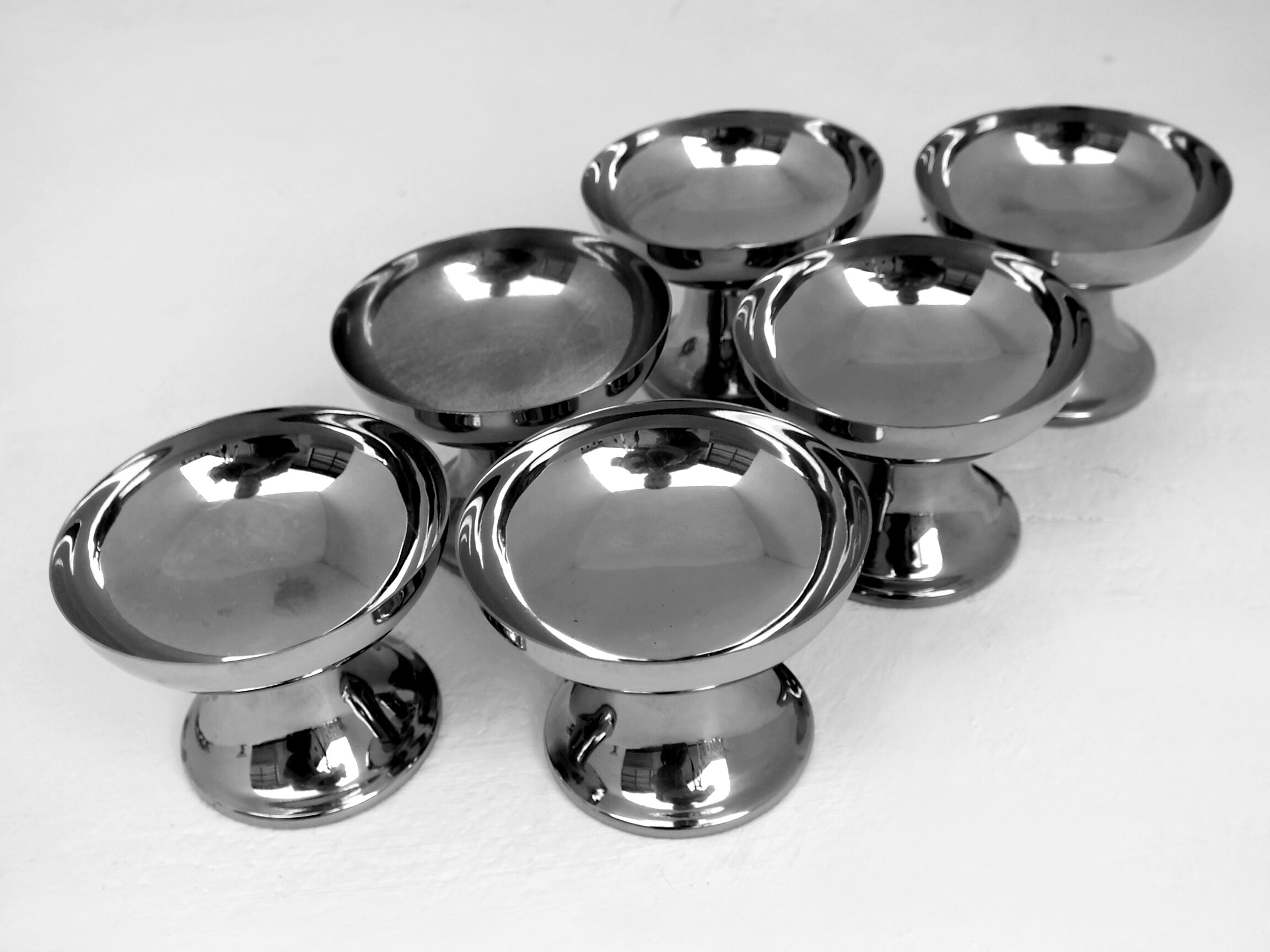 Alfra Italy design Carlo Alessi set 6 ice cream cups years 40