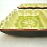 Set of two ceramic serving trays