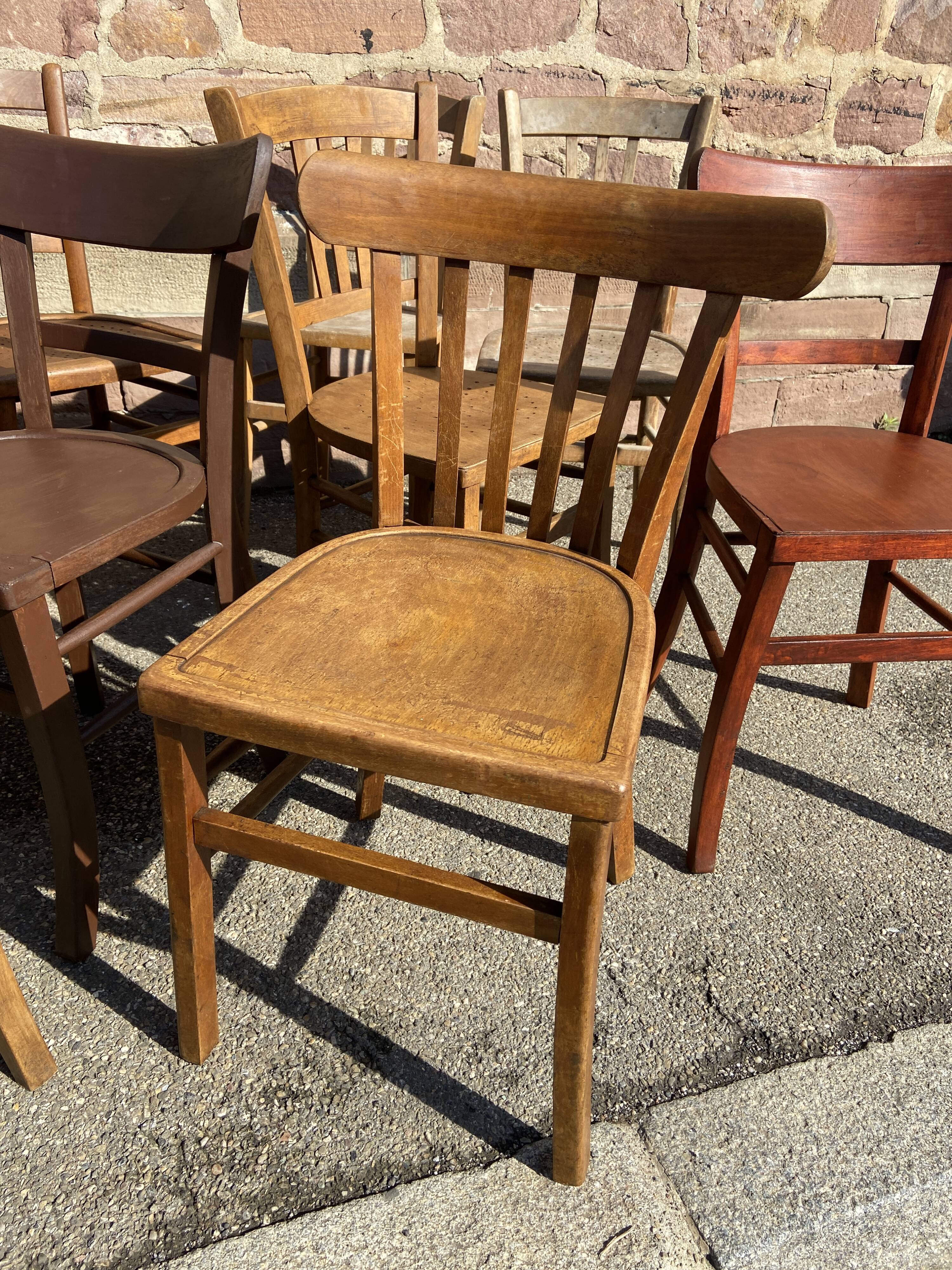 Lot 20 vintage mismatched bistro chairs