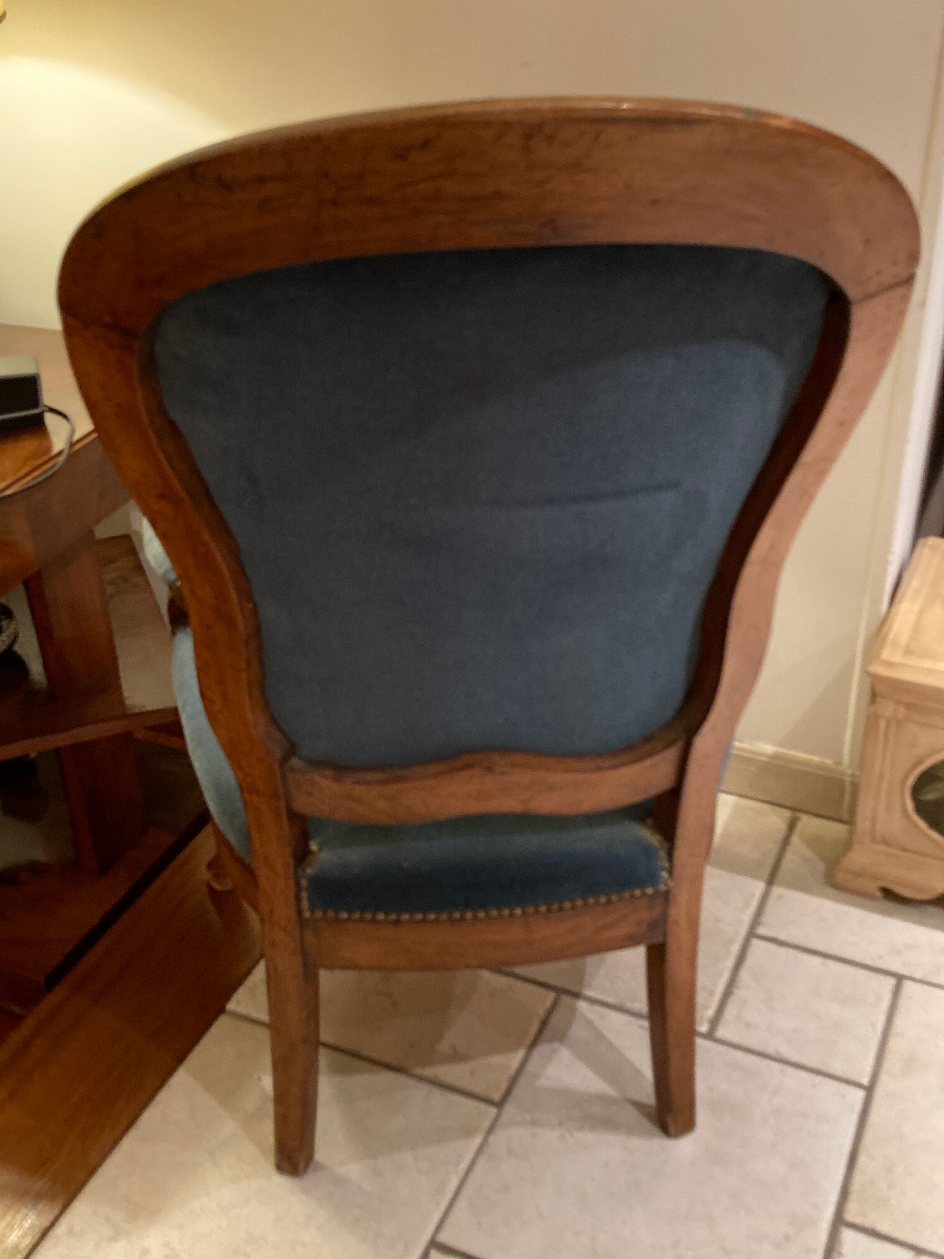 Louis Philippe armchair in walnut