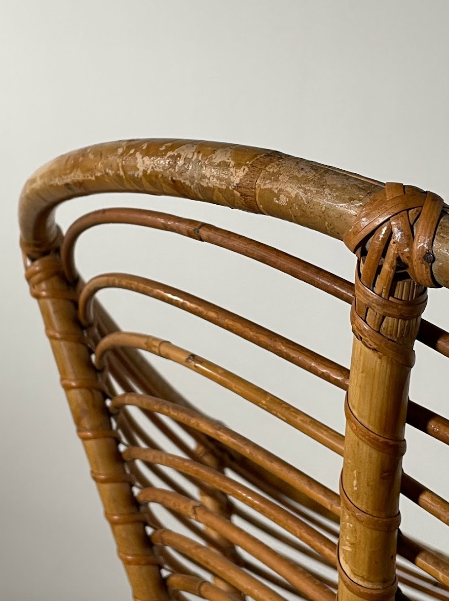 Pair of rattan armchairs