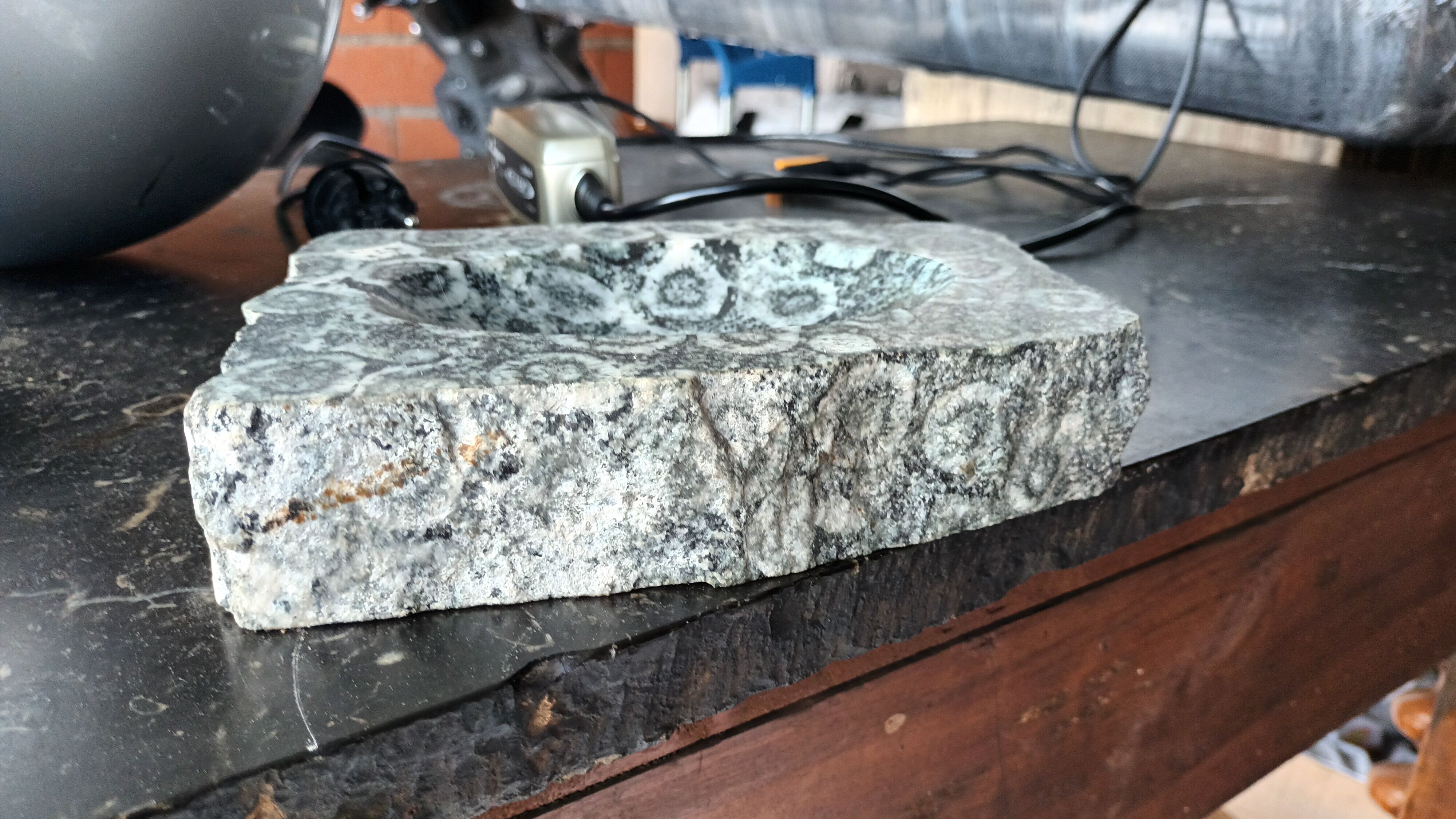 Orbicular diorite ashtray