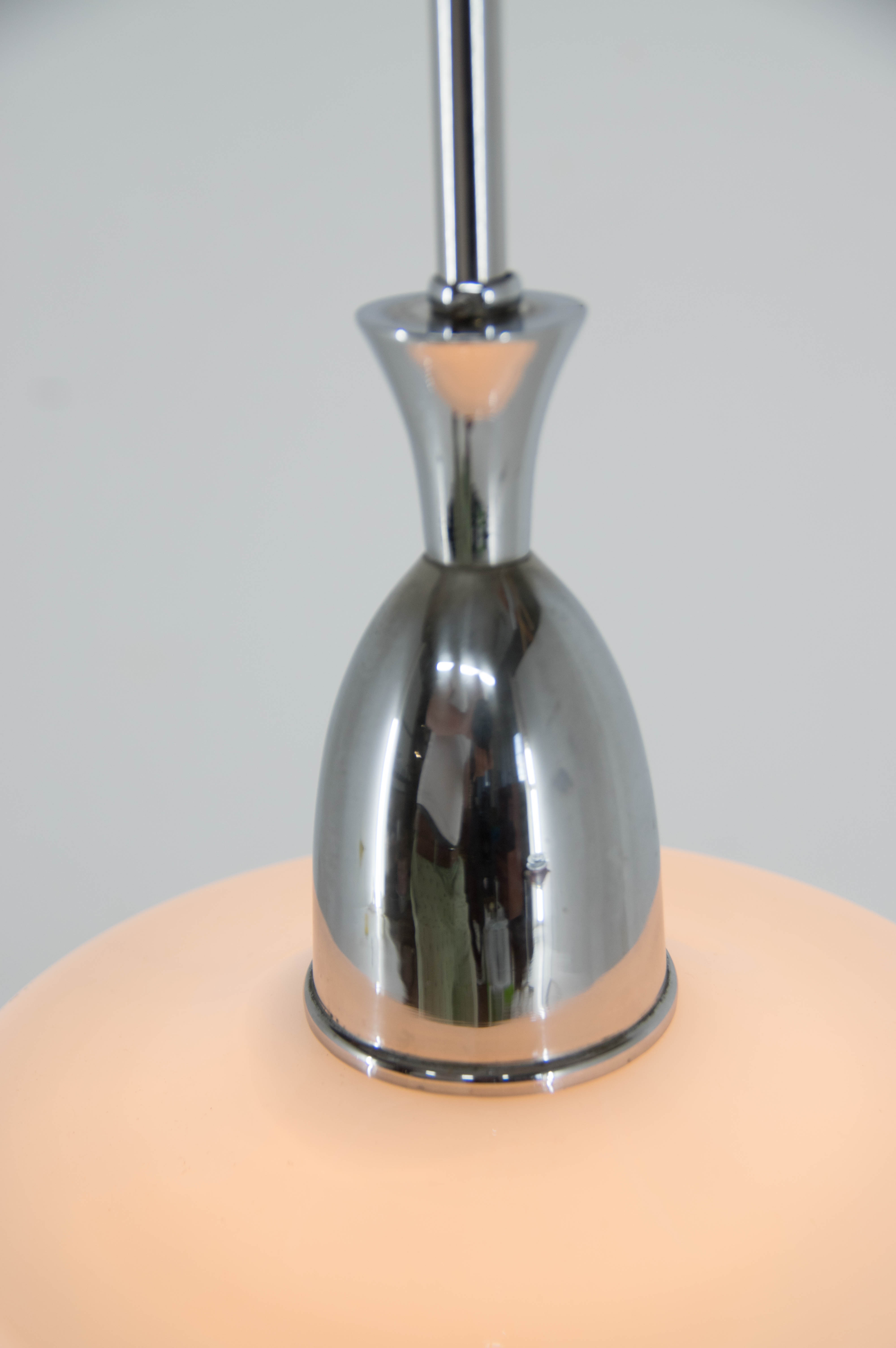 Art deco glass pendant Czechoslovakia 1950s