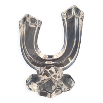 Crystal candle holder from the Vannes le Châtel crystal works