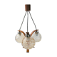 Suspension vintage 1970 bois & verre