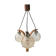 Suspension vintage 1970 bois & verre