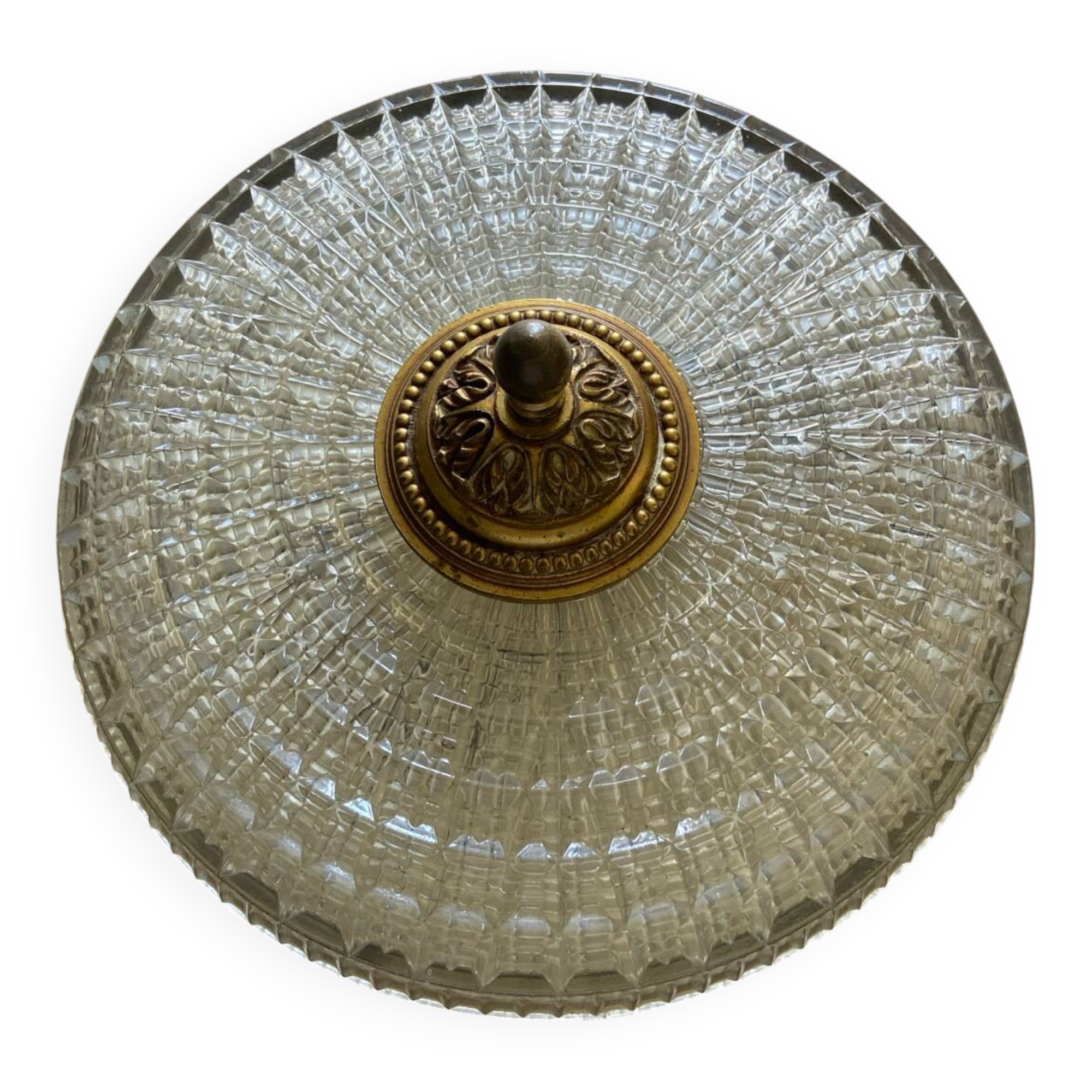 Brass and glass ceiling light