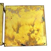 Vintage nesting table set france marbled glass copper plated metal fifties