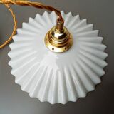 Vintage white opaline pendant light