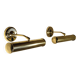 Two gold metal picture sconces