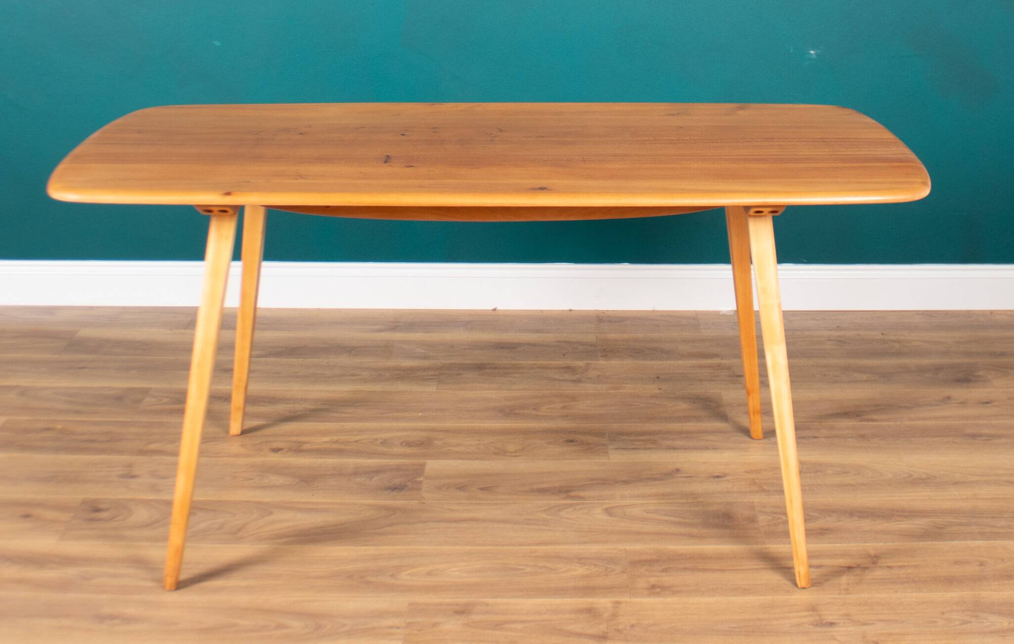 Retro Ercol Planktop Dining Table & Six Windsor Chairs