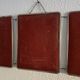 Vintage 1950s triptych mirror barber hairdresser brick - 27 x 67 cm