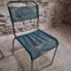 Ensemble de 6 chaises spaghetti françaises avec tabouret assorti – chaises bistrot à cadre chromé – sièges de café vintage empilables – milieu à fin du 20e siècle