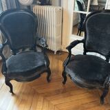 Set of sofa + 2 restored Napoleon III armchairs
