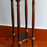 Saddle or pedestal table Napoleon III, marble and varnished wood base Ø30 x 82 cm