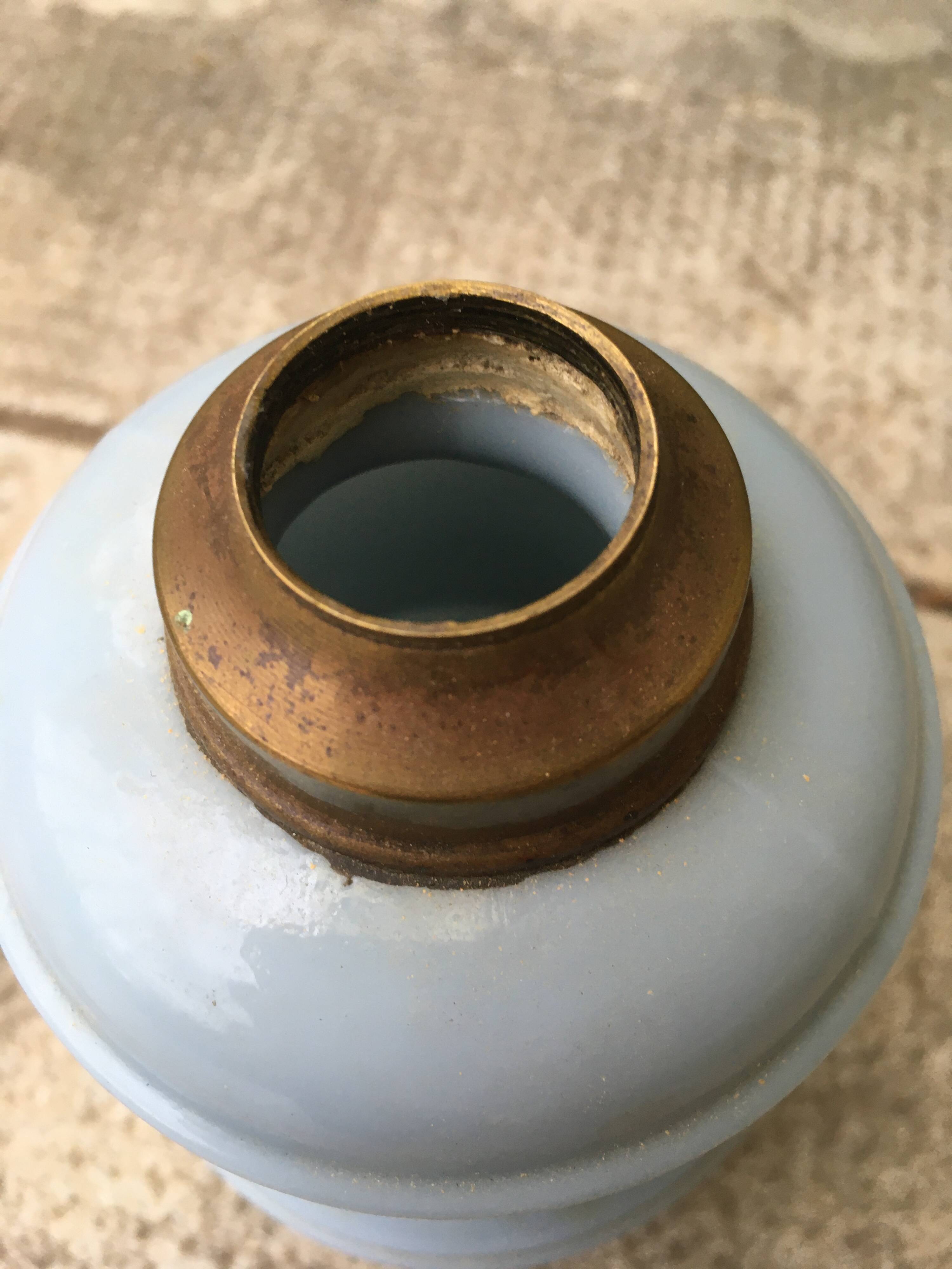 Blue Opaline lamp base