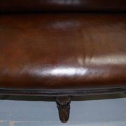 Carved Walnut Baroque Venetian Bench with Leather