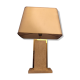 Travertine and Camille Breesch 1970 brass table lamp