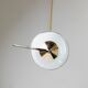 White Murano Glass Ceiling Lamp with Gold Metal Trim – 1980s Italian Vintage Triangular Chandelier