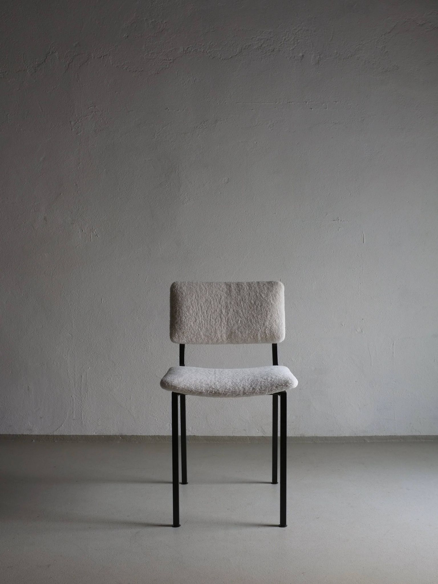 Black metal boucle chair | Kembo | Netherlands | 1960s