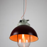 Vintage burgundy big industrial hanging light from TEP