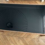 Dining table year 30 bronze and exotic wood