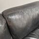 Vintage black leather sofa / daybed, 1970s