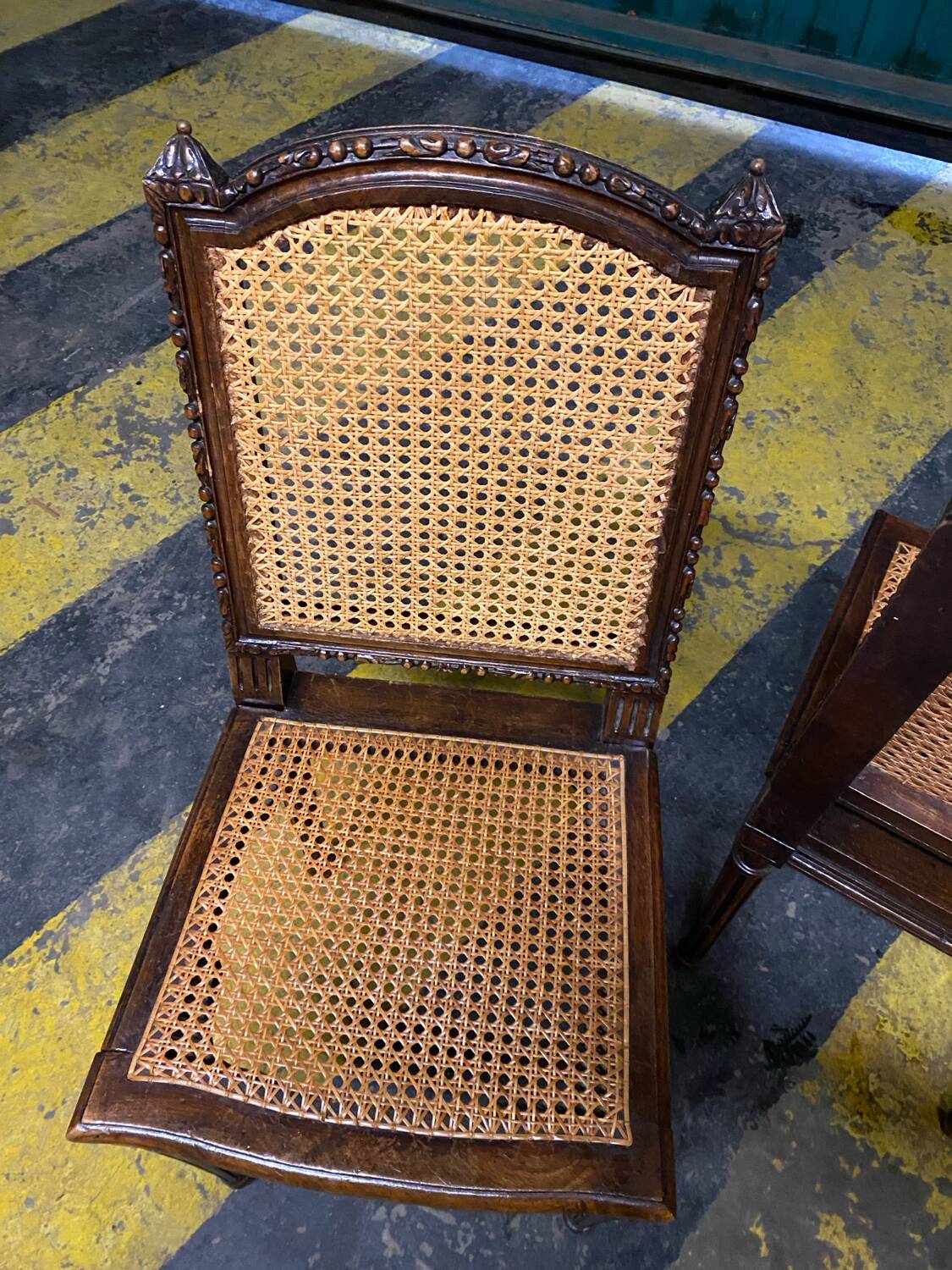 Louis XVI style caned chairs