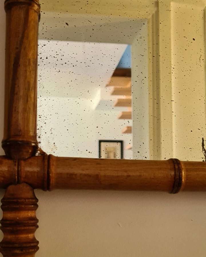 Old vintage barber mirror