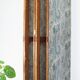 Wood and cashmere fabric screen