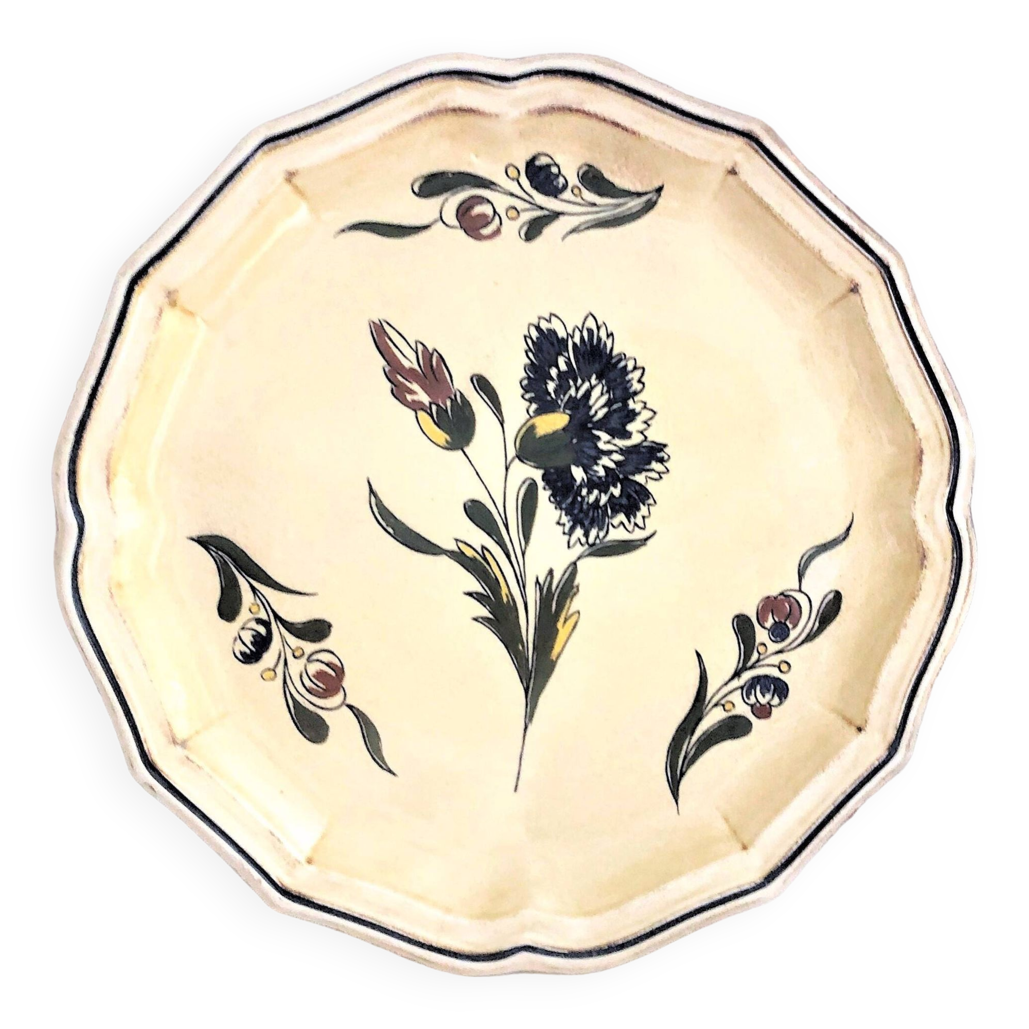 Decorative plate from Salins France, Epinal decor 25.5 cm