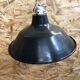 Old pendant lamp workshop metal enamel blue & white vintage ceramic socket