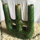 Enamelled terracotta candle holder