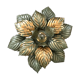 Green and gold flower wall lamp