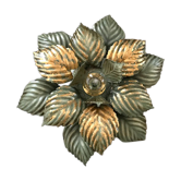 Green and gold flower wall lamp