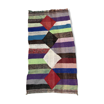 Moroccan berber carpet kilim boucherouite 193x104cm